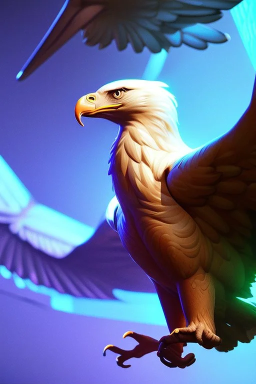 Eagle-human hybrid,vibrant color, highly detailed, art stations, concept art, smooth, unreal engine 5, god lights, ray tracing, RTX, lumen lighting, ultra detail, volumetric lighting, 3d, finely drawn, high definition, high resolution,