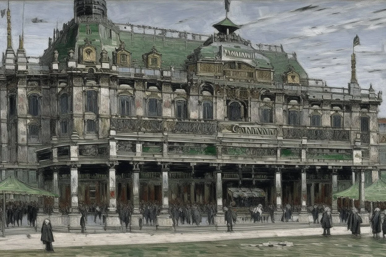 A gray mechanical casino painted by Claude Monet