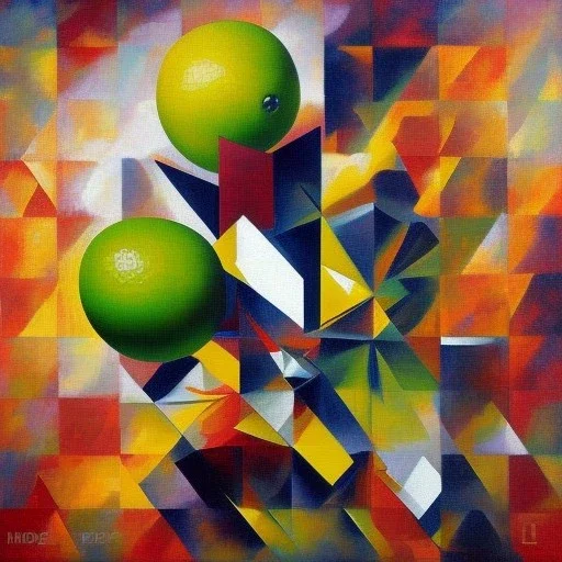 cubist painting of a lime