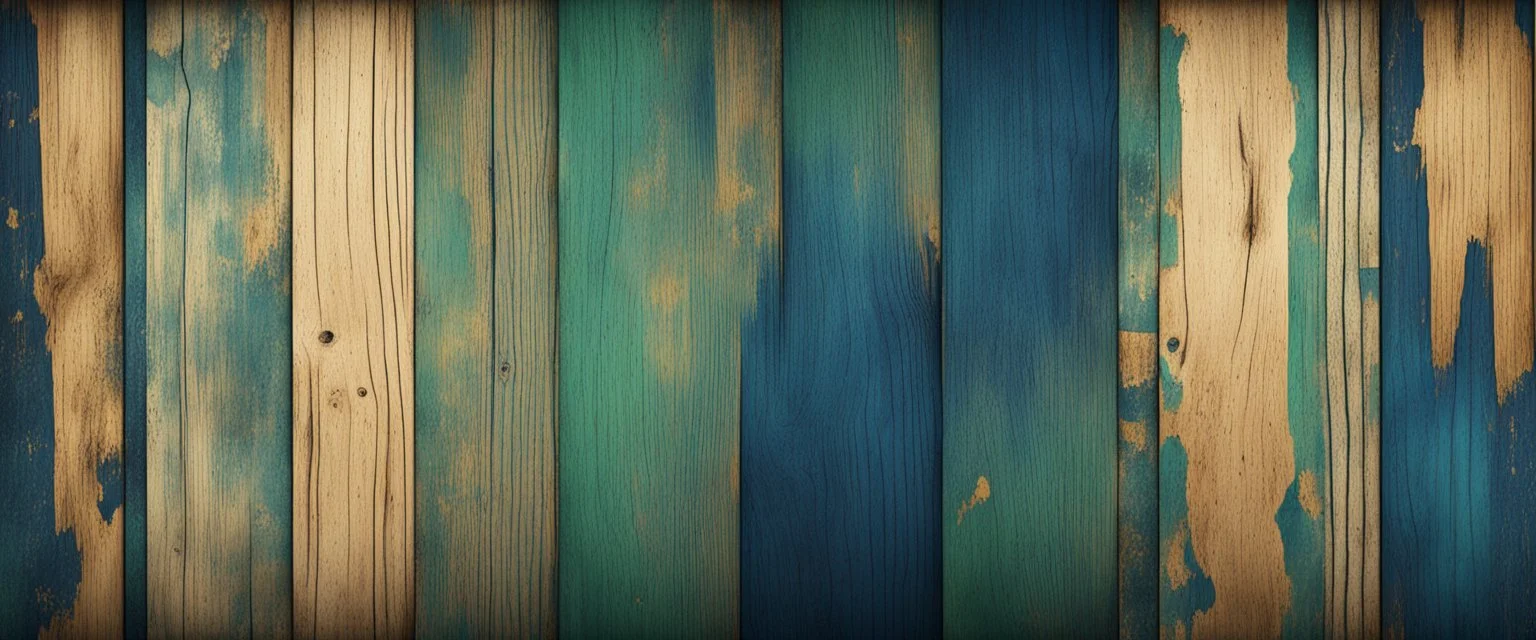 Hyper Realistic Green, Navy-Blue & Golden Abstract Retro Grungy Wood-Texture