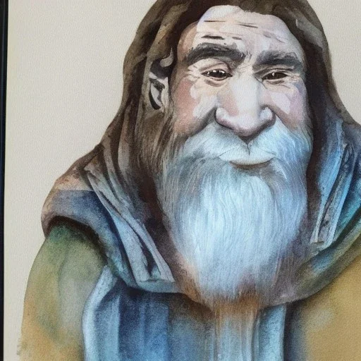 dnd, dwarf, priest, heavy armour, portrait, only face, close up, watercolour