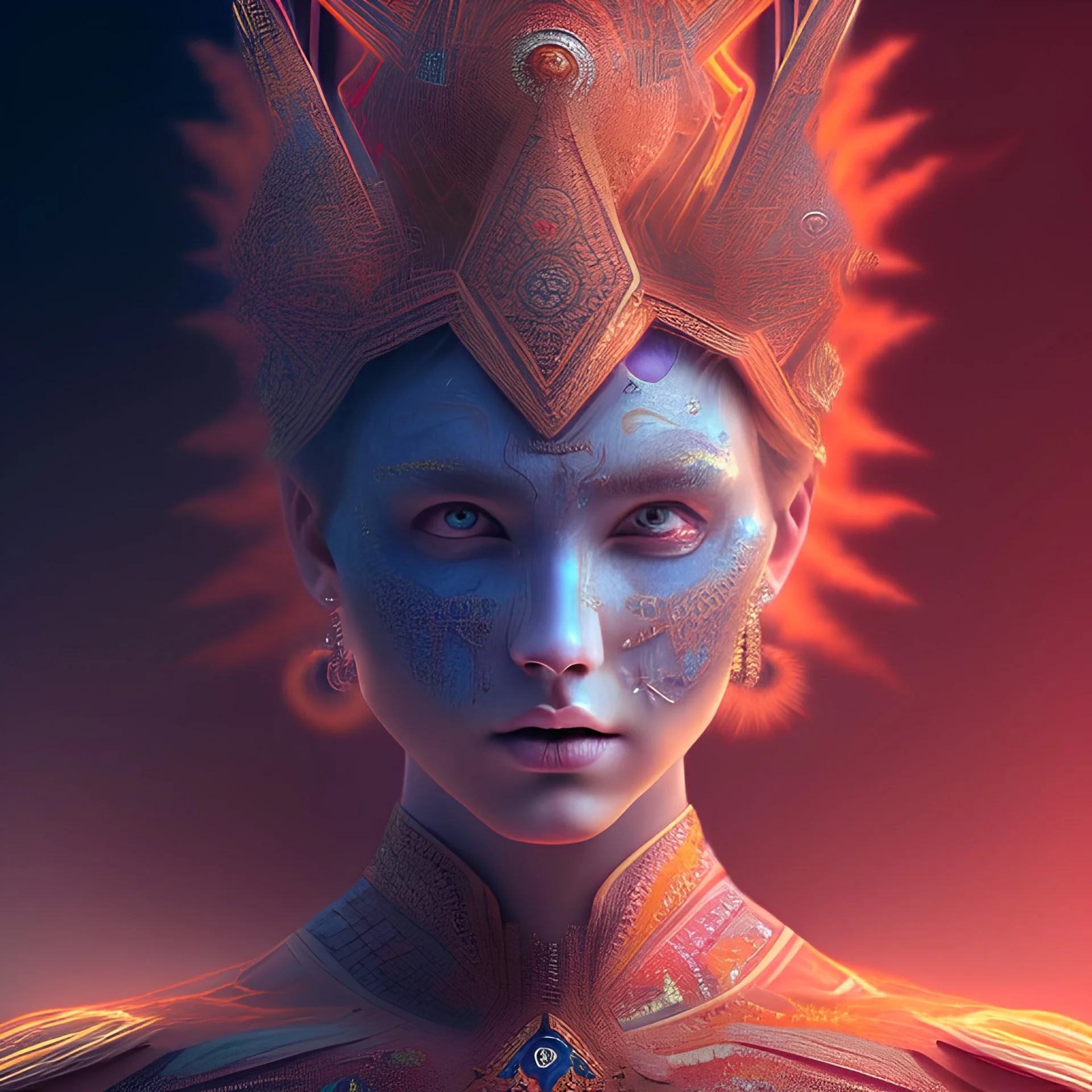 third eye, awakeneing, deep color, intricate detail, realistic, 8k resolution digital painting, pretty face