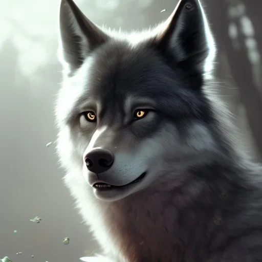 award winning portrait of a male anthropomorphic black wolf long vblack cory loftis, fenghua zhong, ryohei hase, ismail inceoglu and ruan jia. unreal engine 5, artistic lighting, highly detailed, photorealistic, fantasy