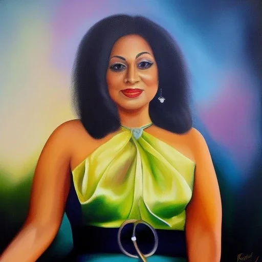 Full body portrait, painting, medium shot lady style of Ray Kursar