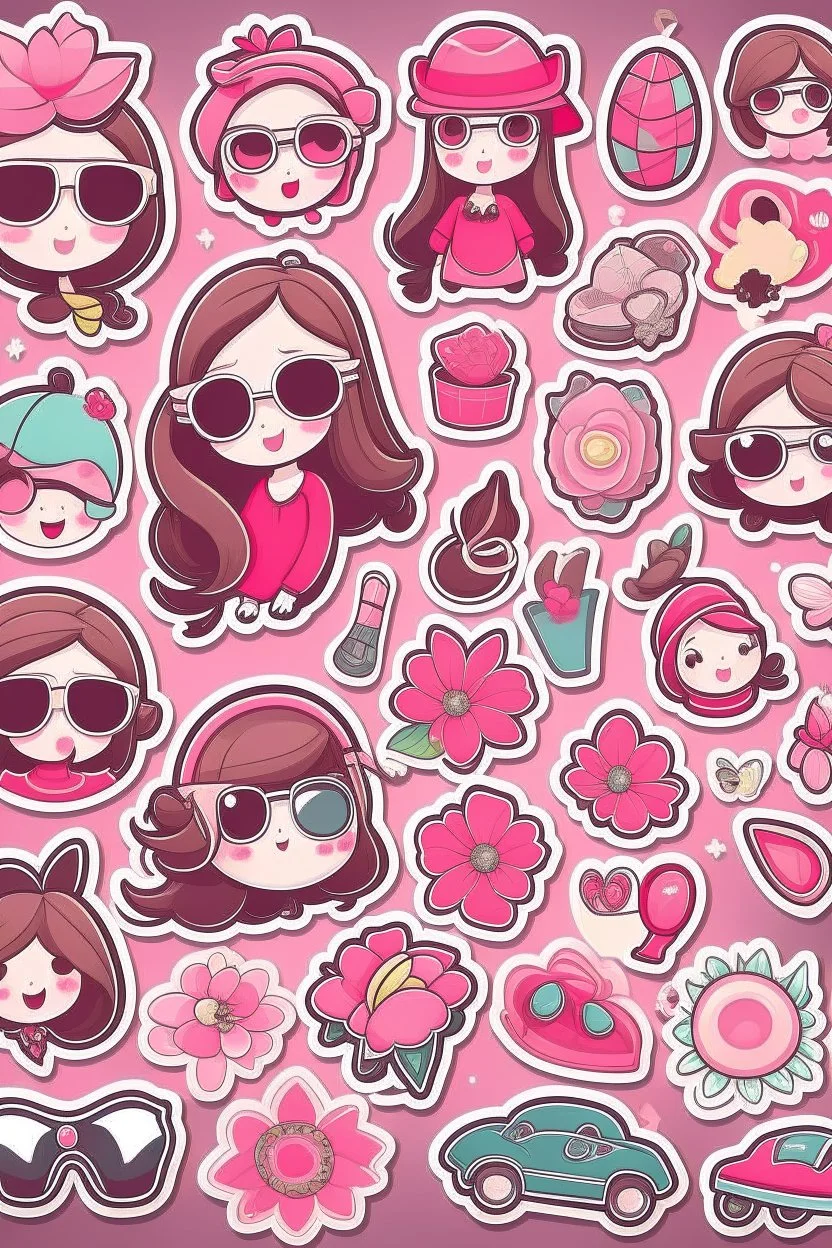 girly stickers template