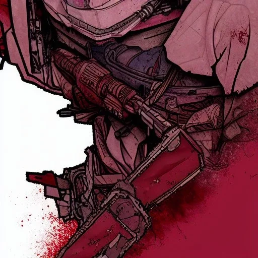  line Art coloured, destroyed, post apocalyptic, darkred tones,