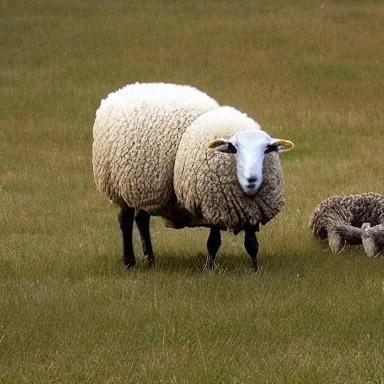 sheep eating grass