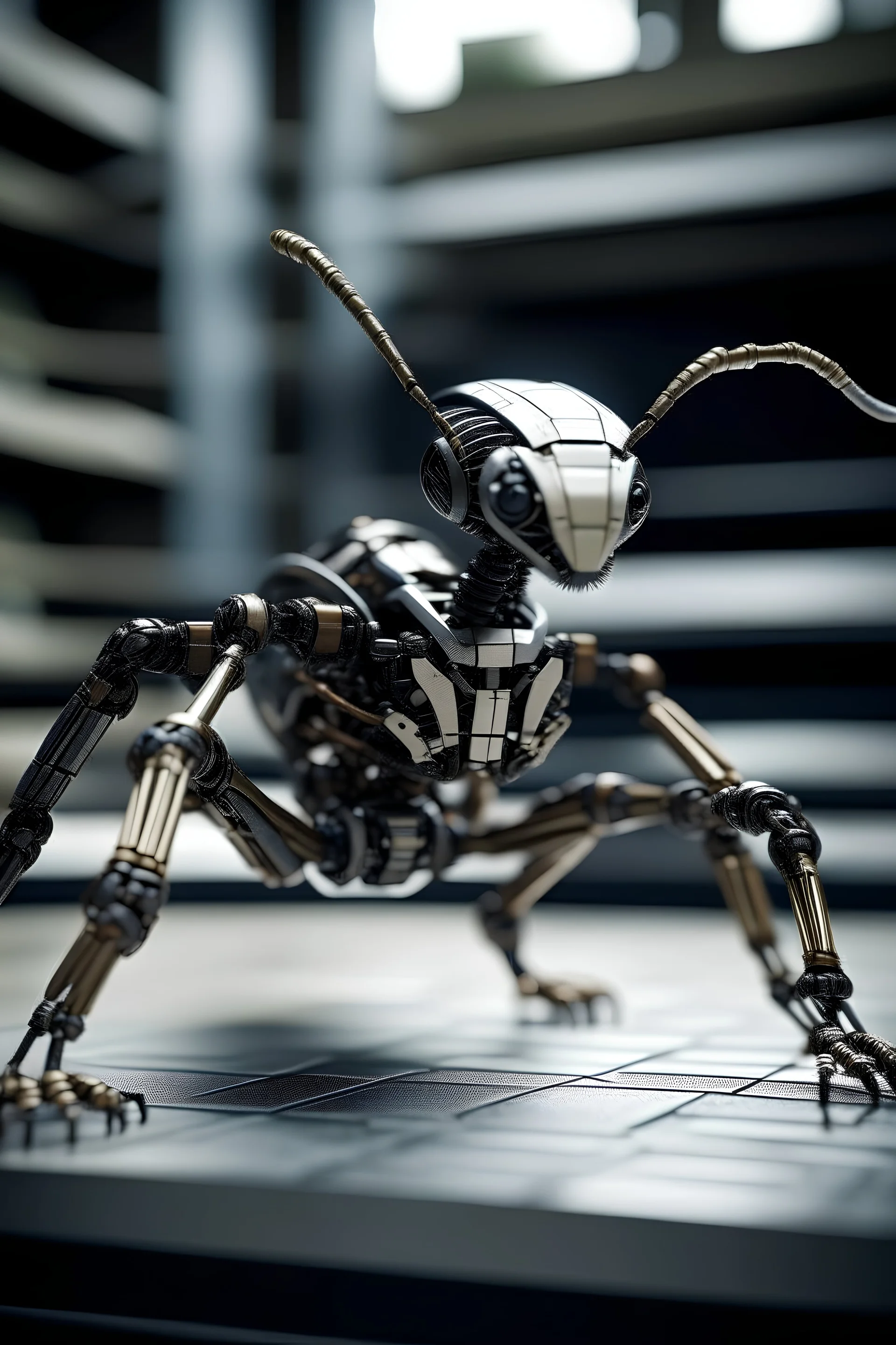 "Create a bionic marvel, a robot that mimics the strength and agility of an ant, aiding in the construction of massive buildings with ease."