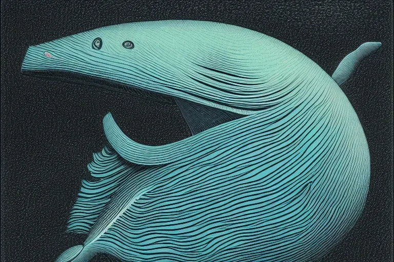 a vibrant ultraclear poster of a big whale, by rene magritte and laurie greasley, etching by gustave dore, colorful flat surreal, ethereal, intricate, sharp focus, illustration, highly detailed, digital painting, concept art, masterpiece