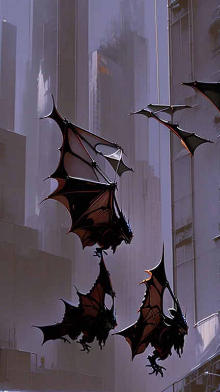 sketch-style painting high quality of a dragon art by Yoji Shinkawa and Valeria Burzo large bats in the background destroyed city budlings babies' in heaven