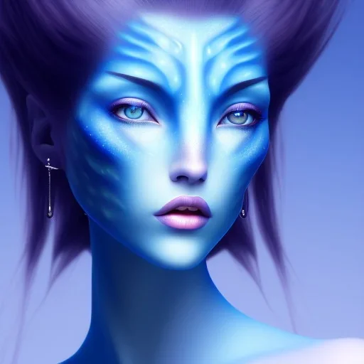 Blue Wearing make up avatar pandora