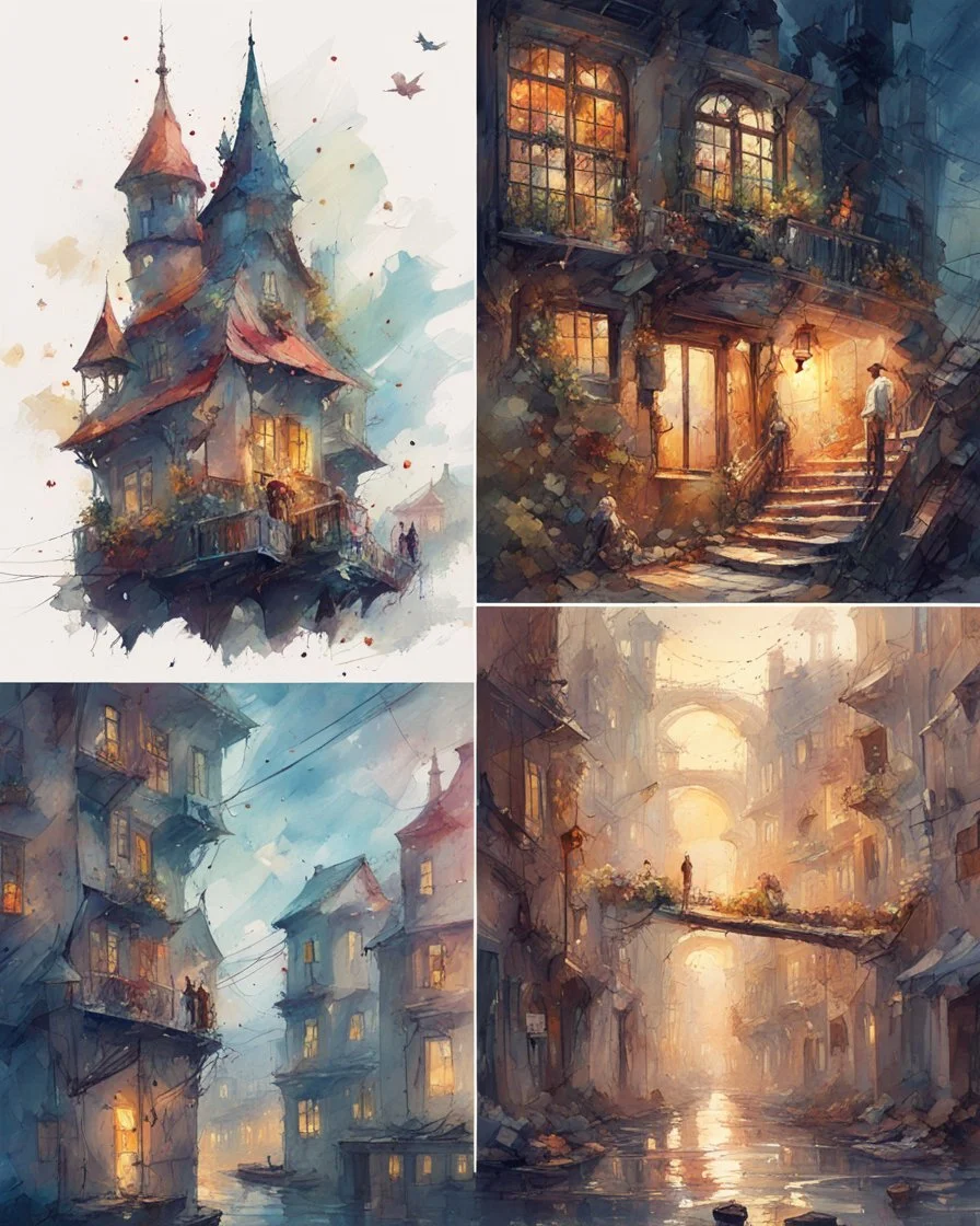 a collection of poems, a window into the world of fairy tales, a set of dreams, a light watercolor sketch, by Leonid Afremov & Benedick Bana & Atelier Olschinsky & Ian McQue