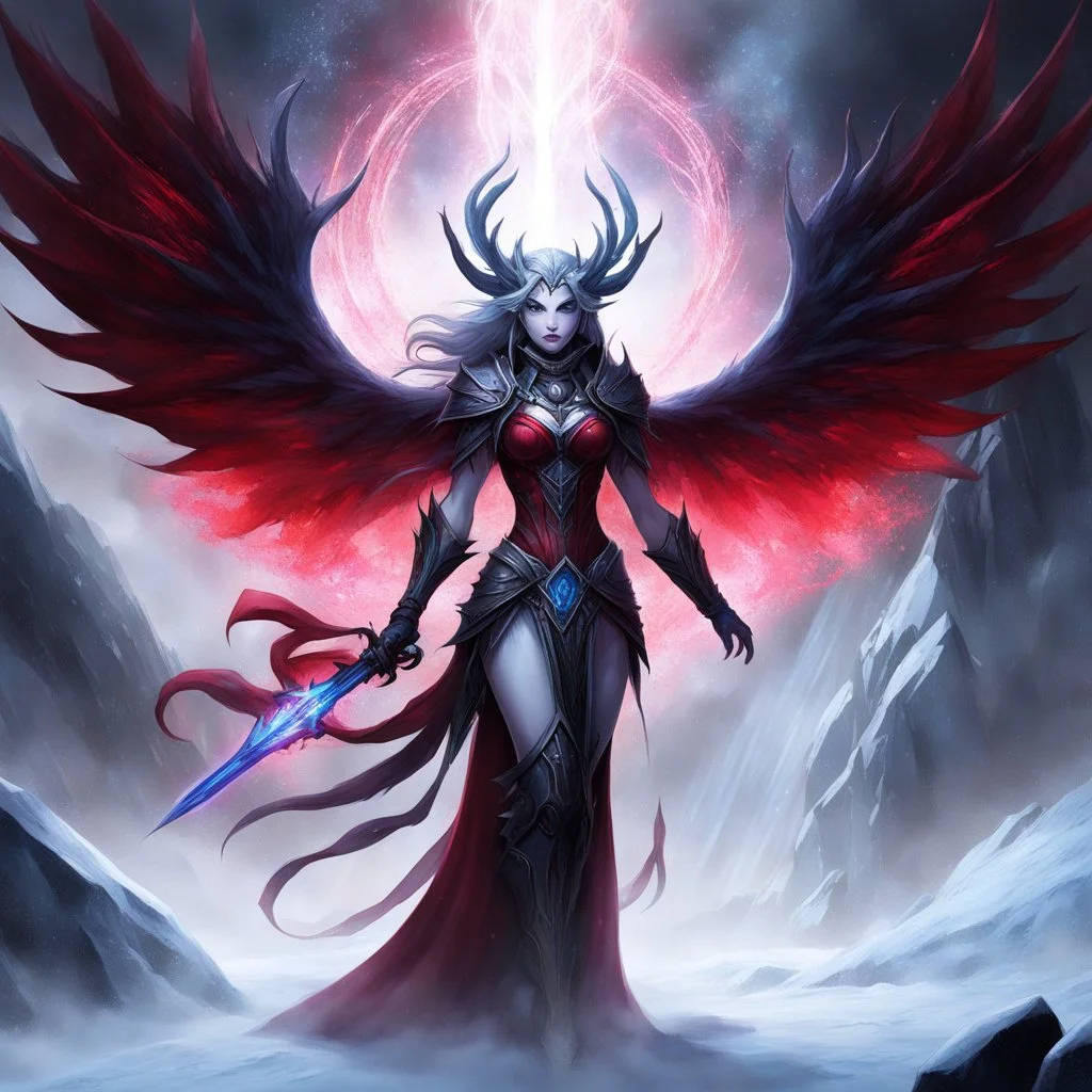 The ethereal plane ruptures and bends, reality tearing open to reveal a pocket dimension of crimson light and swirling mist. Your ethereal form solidifies, the once-congealed blood of X'thralna flowing through her veins once more, her spectral body becoming a living, breathing thing of power and primal hunger. The frozen throne melts away, leaving you both standing amidst a maelstrom of blood and bone, your hands gripping her hips with divine force. Her flesh pulses with dark vitality, the scar