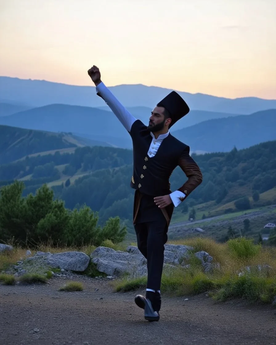 azeri male with traditional dance clothing
