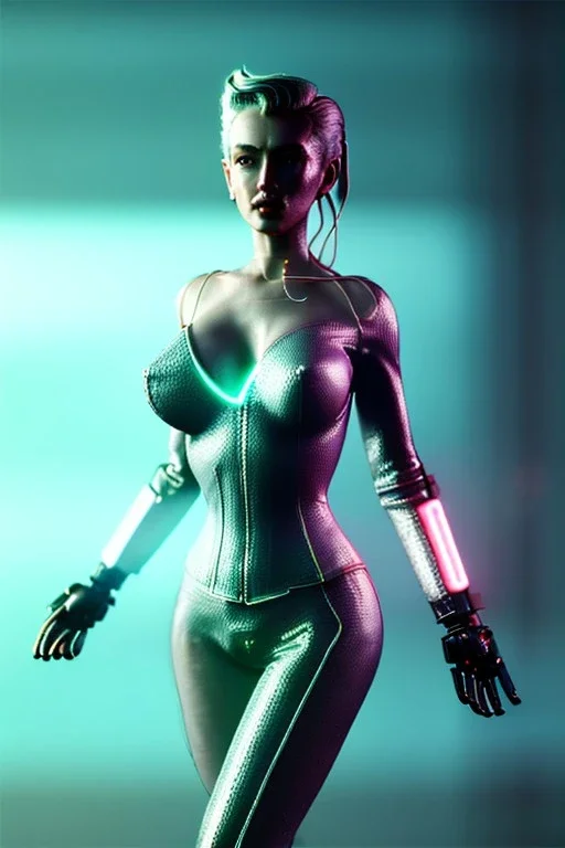 Ultra Realistic image, portrait, blonde woman, sweet Marylin Monroe face, perfect iris, glow eyes, glow makeup. Cyborg, Cyberpunk style, latex coat, yakuza tattoos body. fog, rain, soft color, highly detailed, unreal engine 5, ray tracing, RTX, lumen lighting, ultra detail, volumetric lighting, 3d, finely drawn, high definition, high resolution.