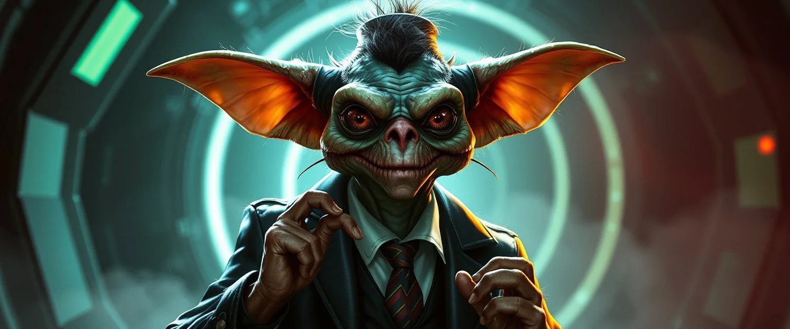 airbrush 3d rendering, mafia cyberpunk gremlin dr smick Vex is now officially in stasis. No experiments. No clones. No accidental galaxy-ending breakthroughs.