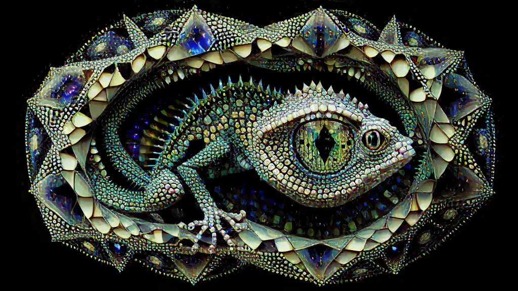 impossible octaedric jeweled paradox geometry infinite gecko with many eyes