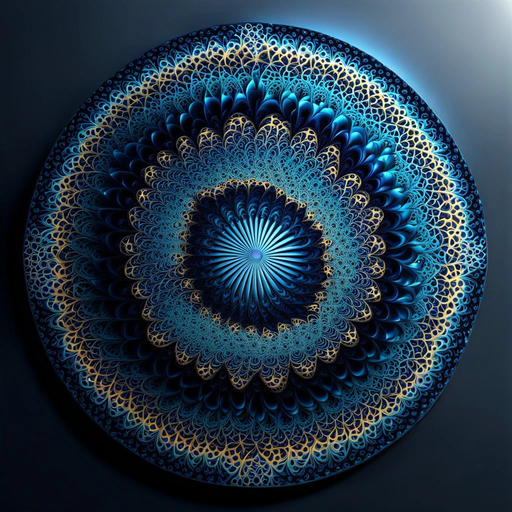 3d fractal pattern on a circular disk