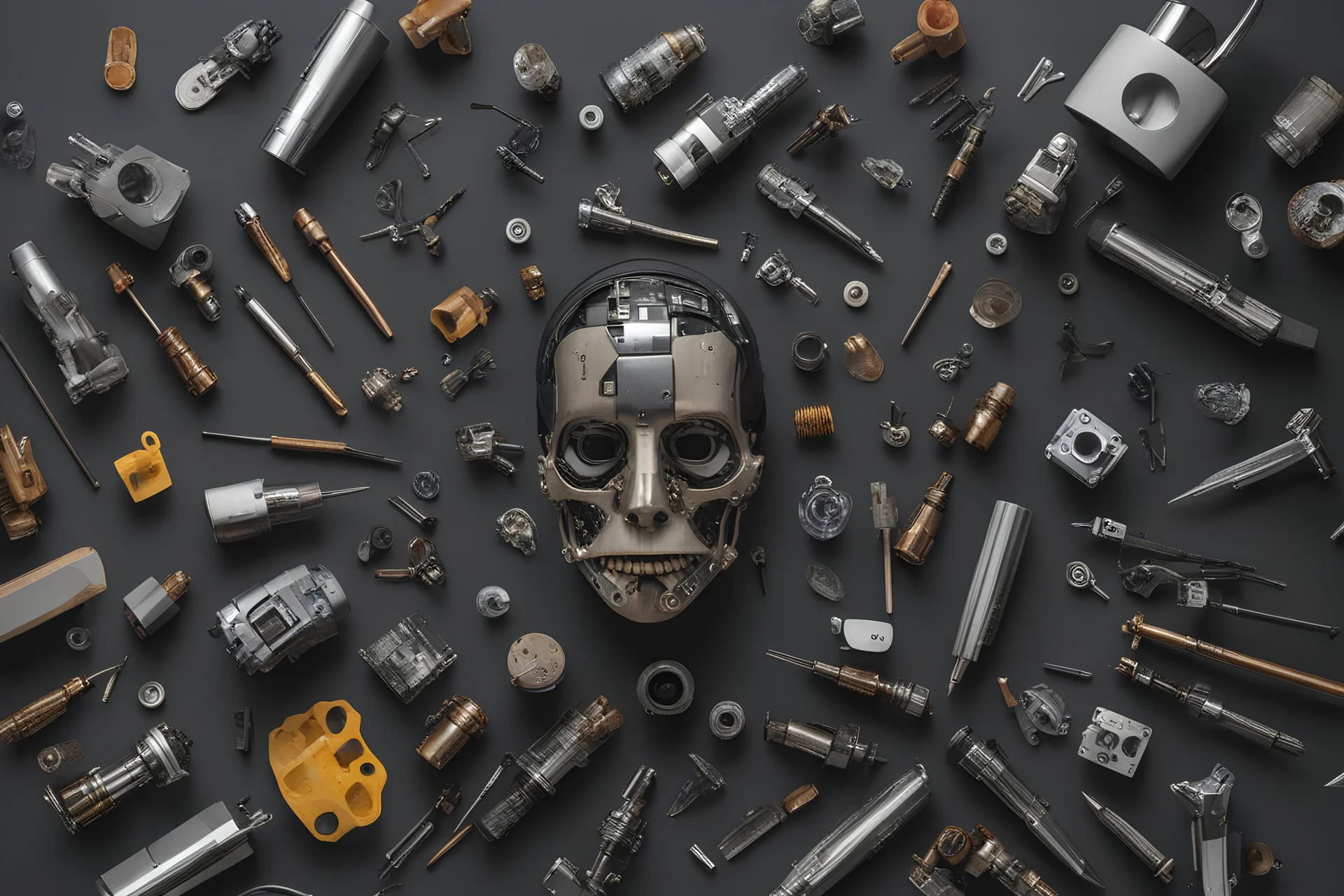 knolling cyborg head parts