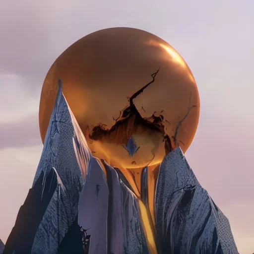 the broken sun melts down the mountain