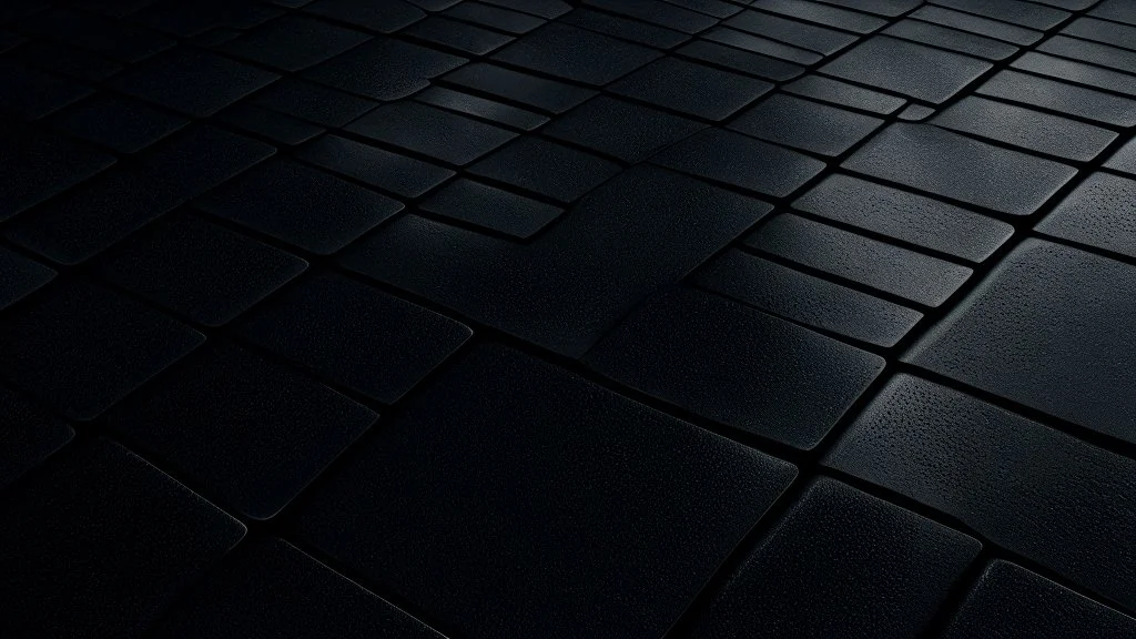 Gym floor tiles, black rubber, high detail, realistic, photorealistic