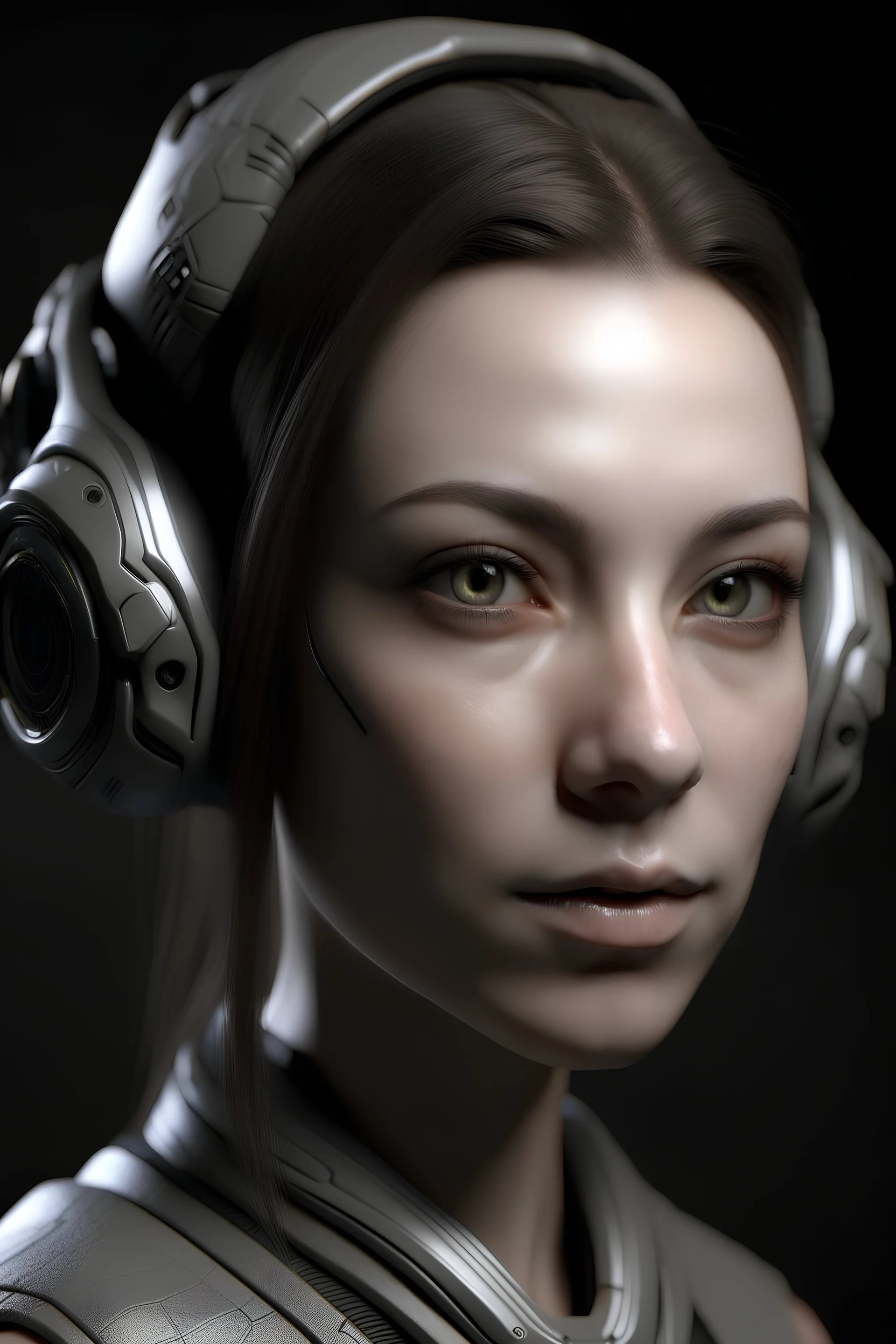 Headshot of human for space game with elven ears