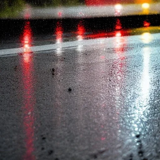 wet road with reflection at night