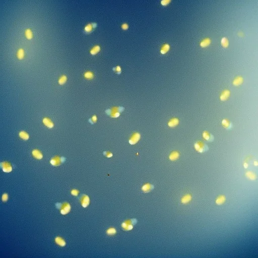 swarm of glowing fireflies inside a belljar, polaroid, luminescent glow, moody, tender, photorealistic, octane render, golden hour