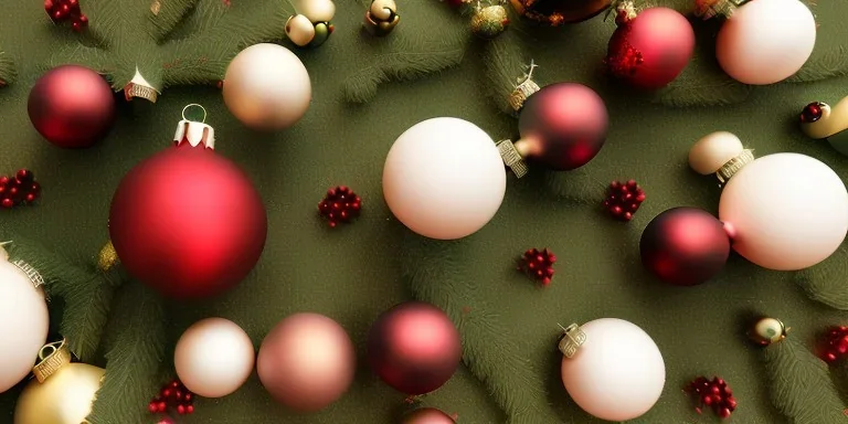 Christmas composition, geometry decoration on cream color background. 3d rendering