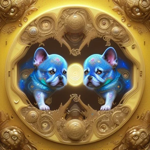 3d cute puppies, beautiful rich, detailed yin and yang symbol, shiny, intricate, gorgeous, ultrafine detail, hyperrealism, trending , sharp focus, intricate details, highly detailed, glowing, glitter, complementary colours