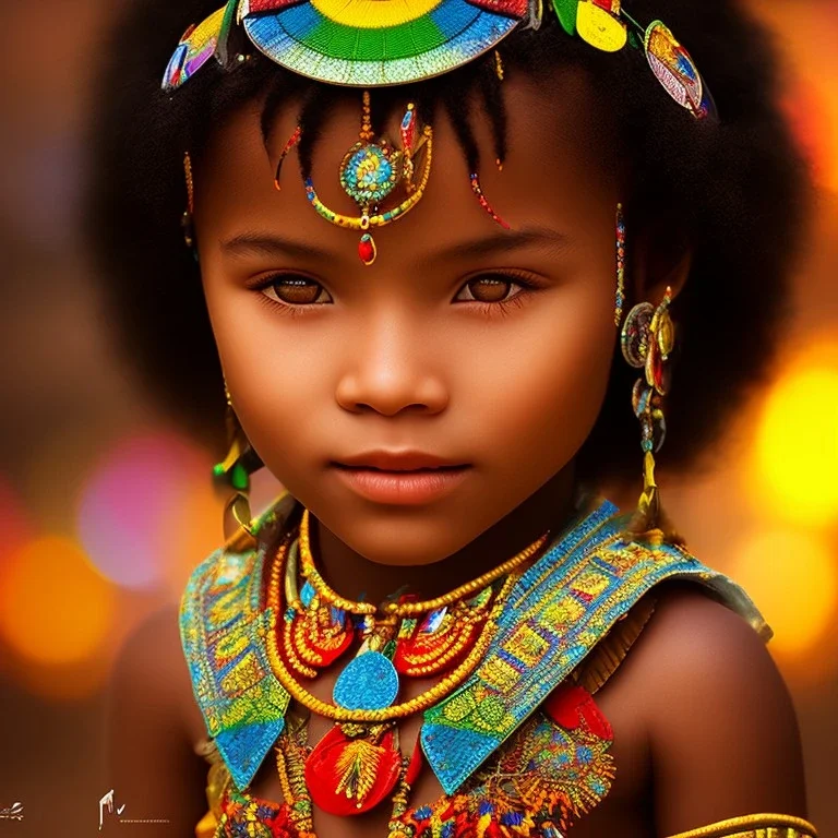 bright brazilian indigenous child, light, luminous