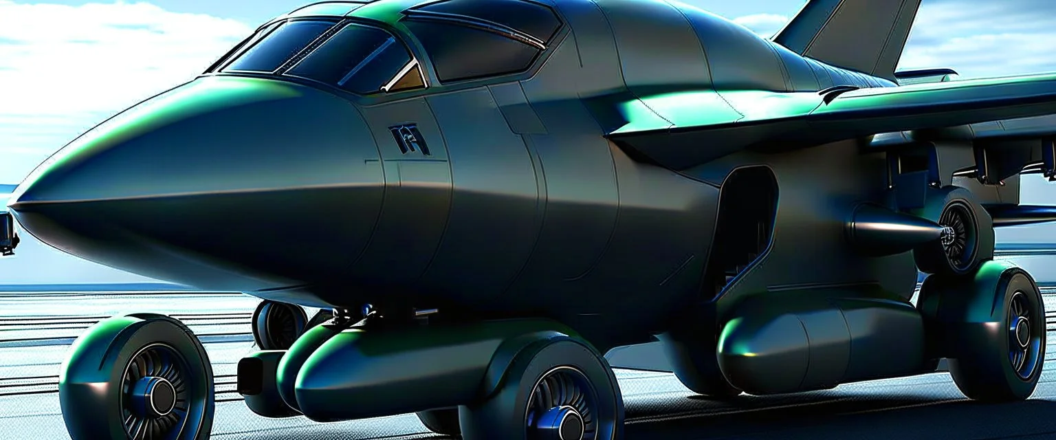 a military fighter jet station wagon hybrid