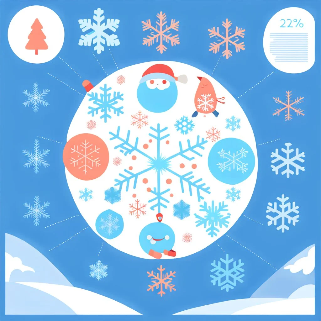 Cute seasonal infograph depicting winter, snowflakes are instead viral particles