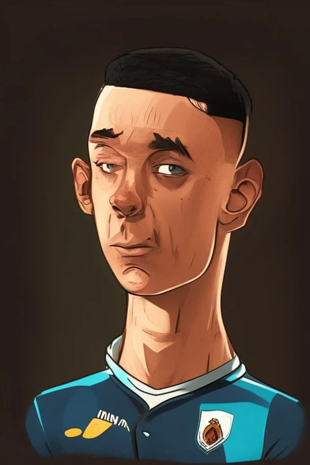 Phil Foden English soccer player cartoon 2d