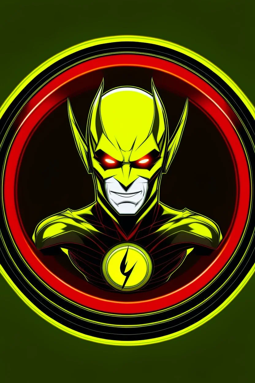 reverse flash logo animated inside a medalion