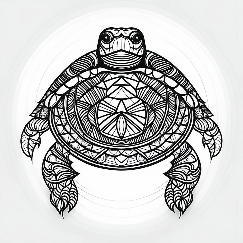 Turtle, minimal lines, cartoon, mandala style, white back ground color, real style, realistic, minimalistic, minimal black line art, line art, crisp line art, unique coloring sheet, outlined, outline, crisp, crisp line edges, illustration, thin lines, crisp clear lines, line art, clean line art, unique, 8k, amazing, masterpiece, no colors, no dark color, no black color, avoid thick black, minimalistic line edges, pure white back ground, image character full fit to page,