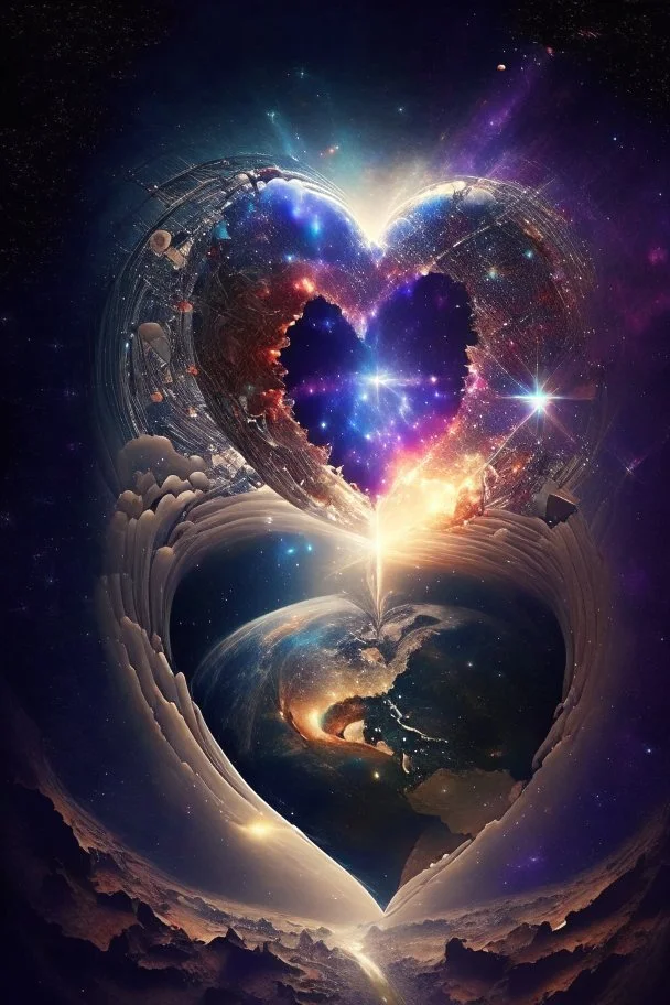 The universe healing a broken world through a vibration of love