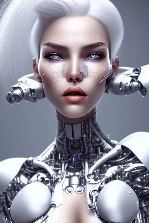 cyborg, white hair, sexy, perfekt, real, dream