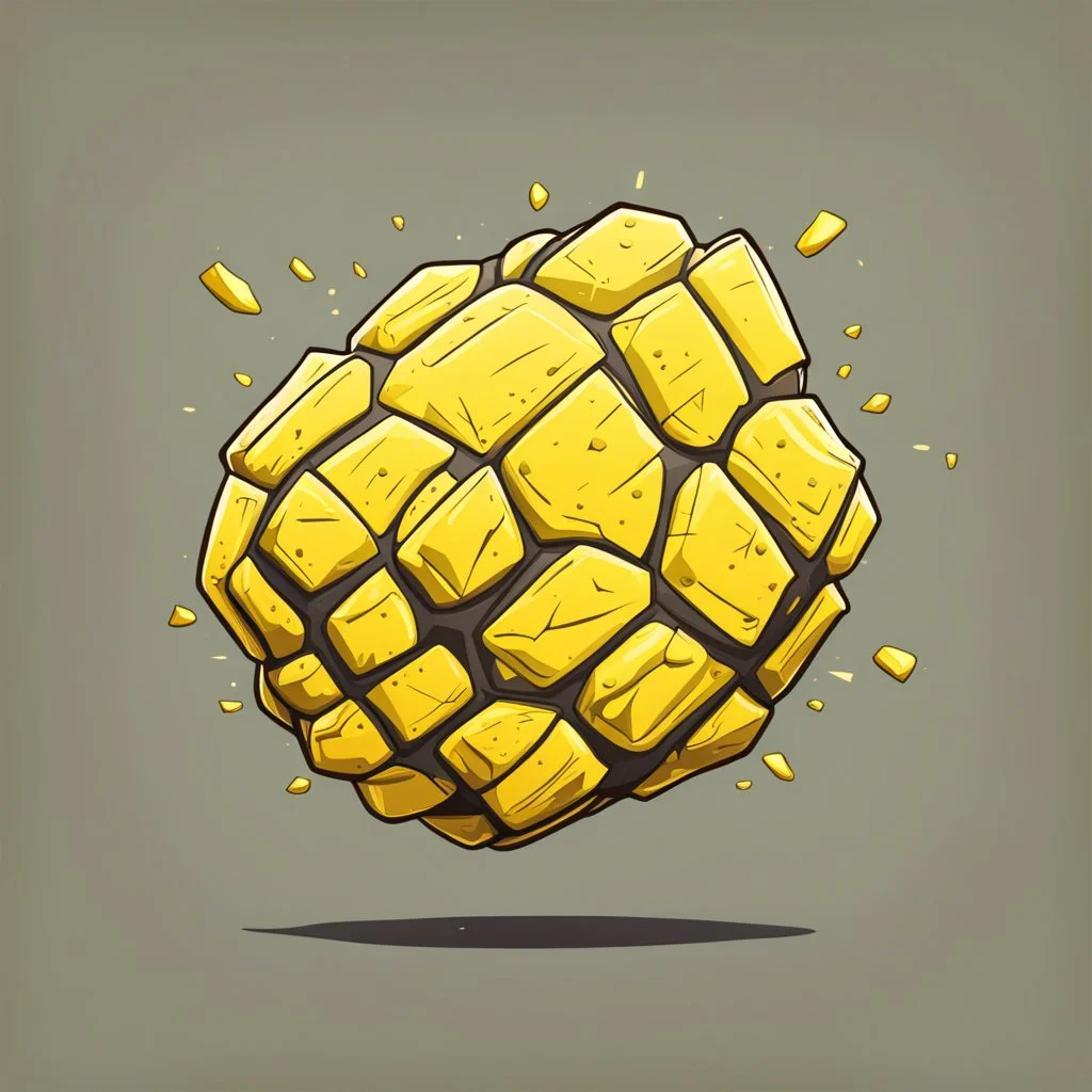 yellow cartoon asteroid stylized