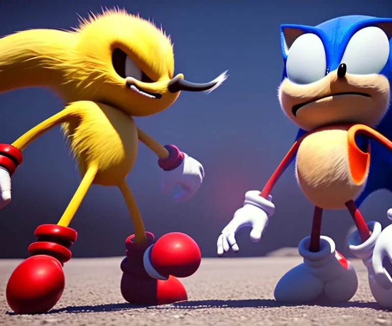 dr robotnik vs sonic electric fight, unreal engine 5