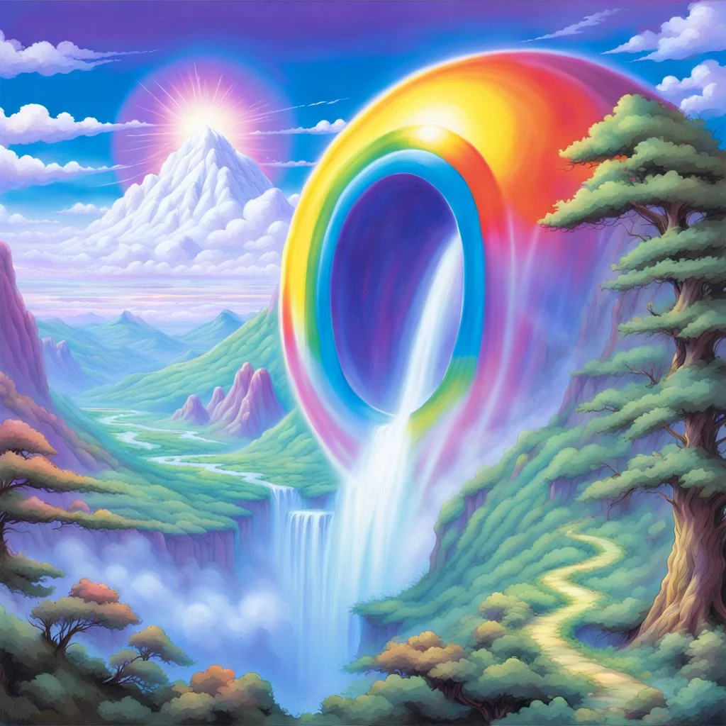 fantasy 90's tcg art of a rainbow dream orb