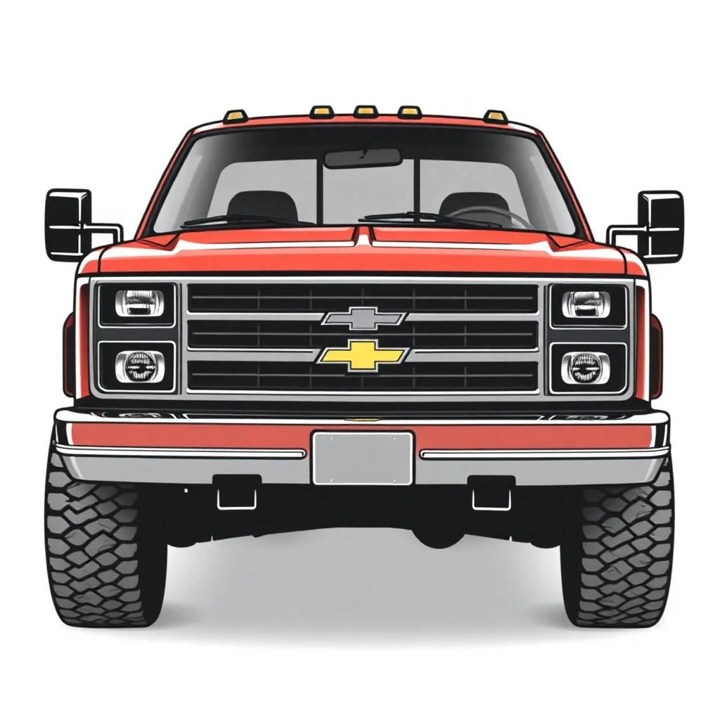 chevy square body truck, high contrast vector