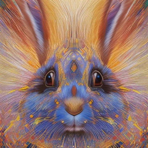 girl rabbit with blue aye, aboriginal, dot painting, indiginous, dot, mud, dream-time, abstract, dots, natural pigment, extremely sharp detail, finely tuned detail, ultra high definition, 8 k, unreal engine 5, ultra sharp focus, art germ and Paul Lewin and Kehinde Wiley