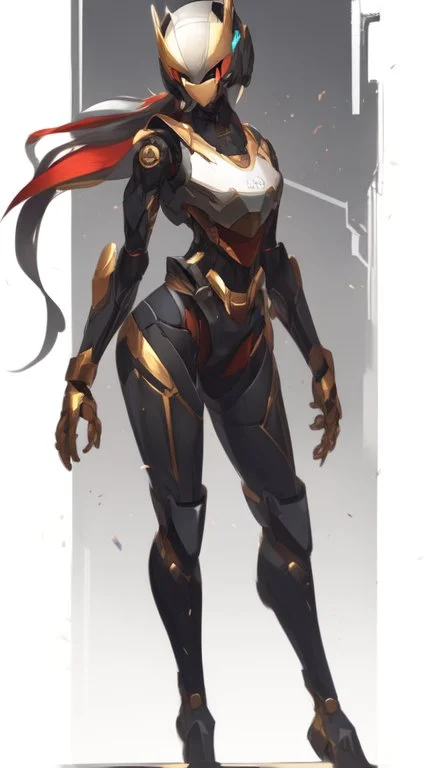 a beautiful robot gold. gun arm