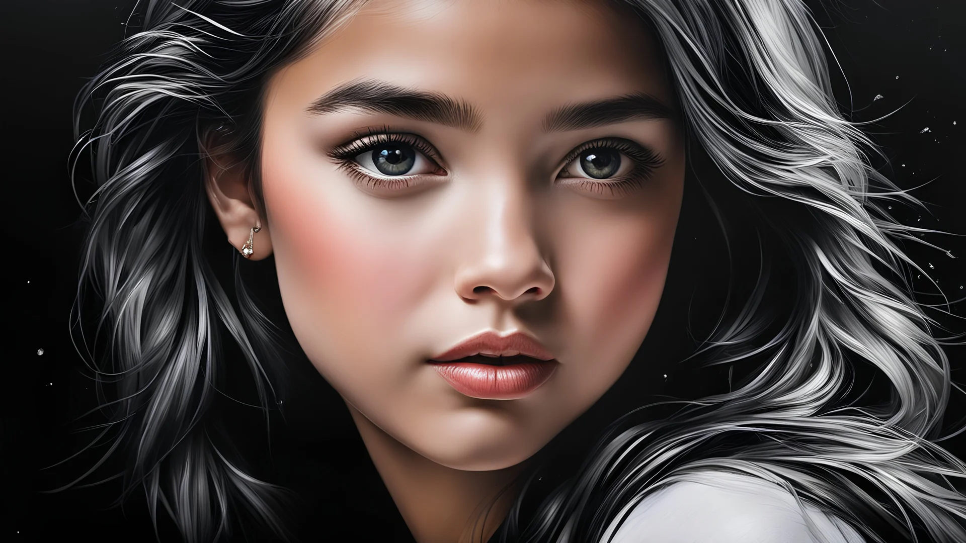 impactful paint of portrait of a girl, highly detailed, 8k, sharp, professional, clear, high contrast, high saturated, vivid deep blacks, crystal clear