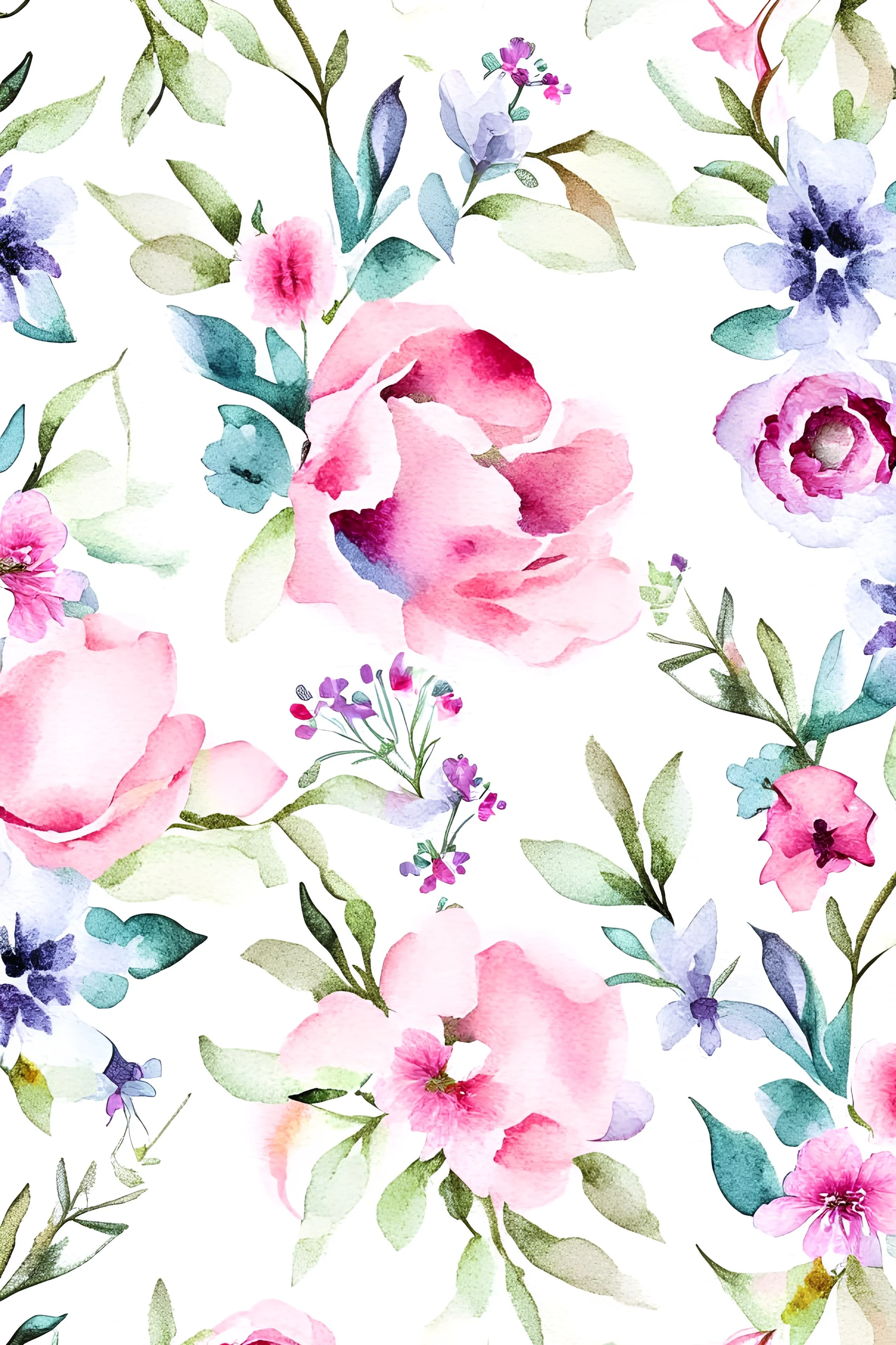 fabric pattern floral watercolor