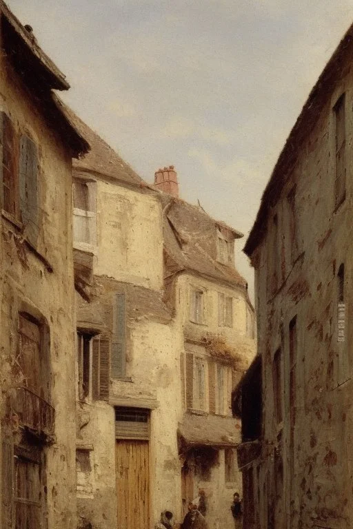 Adolphe-Félix Cals (1810–1880), Honfleur Alley (1877), oil on canvas, 43 x 59 cm, Private collection. The Athenaeum.