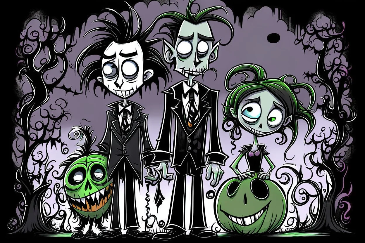 Halloween Tim Burton style in color