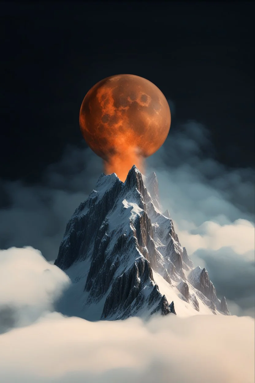a mountain rises out of the mist into the night sky. at the peak, a sphere is cracked open by the sharp rocks, insides flowing down the mountainside. cinematic lighting, realism,HD, jordan grimmer, artstation, grim mood, from below camera angle. a masterpiece, 8k resolution, dark fantasy concept art, by Greg Rutkowski, dynamic lighting, hyperdetailed, intricately detailed, Splash screen art, trending on Artstation, deep color, Unreal Engine, volumetric lighting,