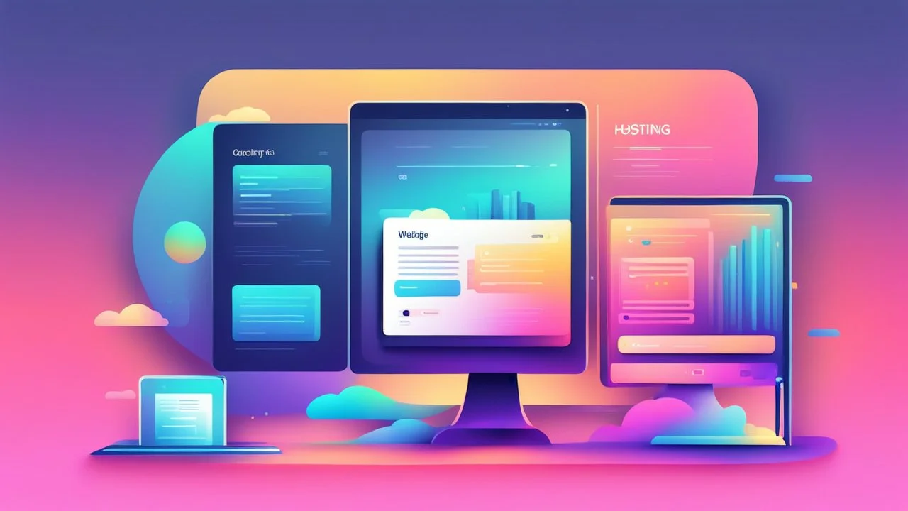 Gradient website hosting illustration